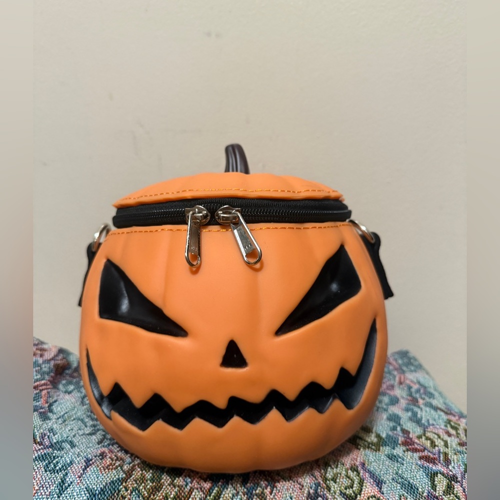 Sleepy Hollow “Baby” Orange Pumpkin Crossbody Bag by Vixen La Femme en Noir